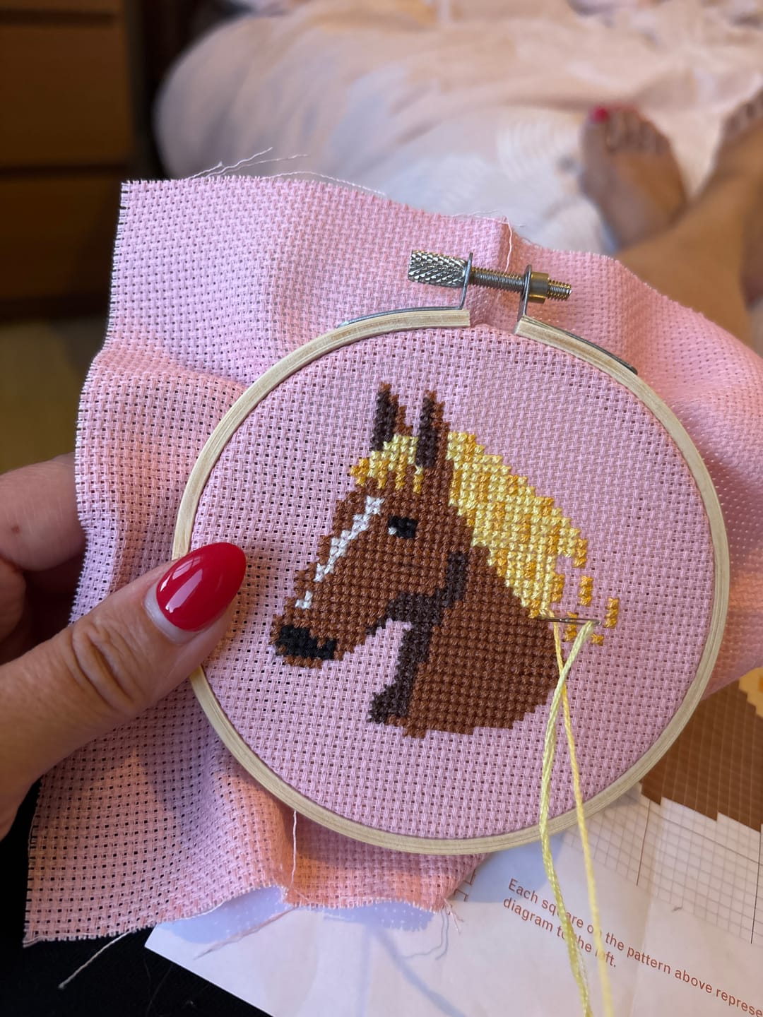 Customer photo review of Horse Beginner Cross Stitch Kit
