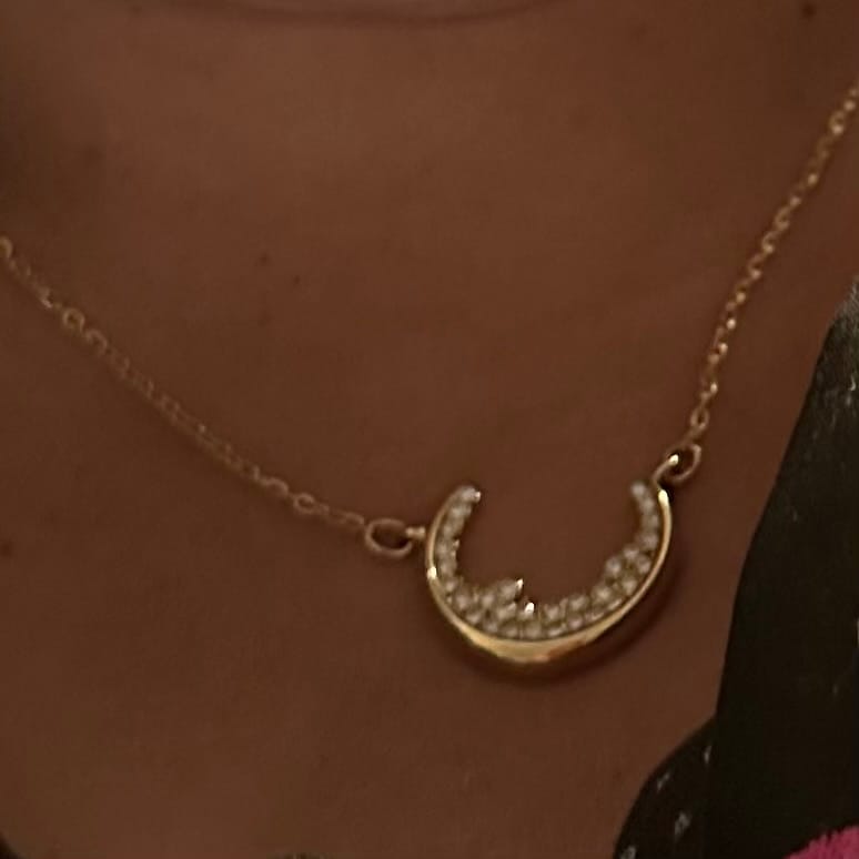 Customer photo review of Crescent Moon Pendant Necklace