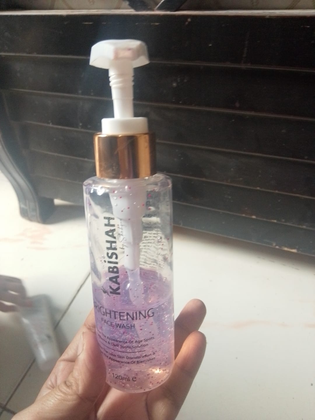 Customer photo review of LuminaBright Whitening Face Wash