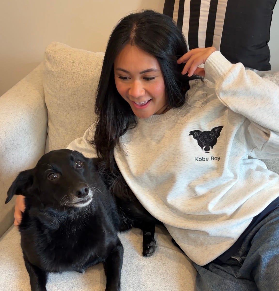 Customer photo review of Custom Pet Embroidered Icon Stitch Sweatshirt