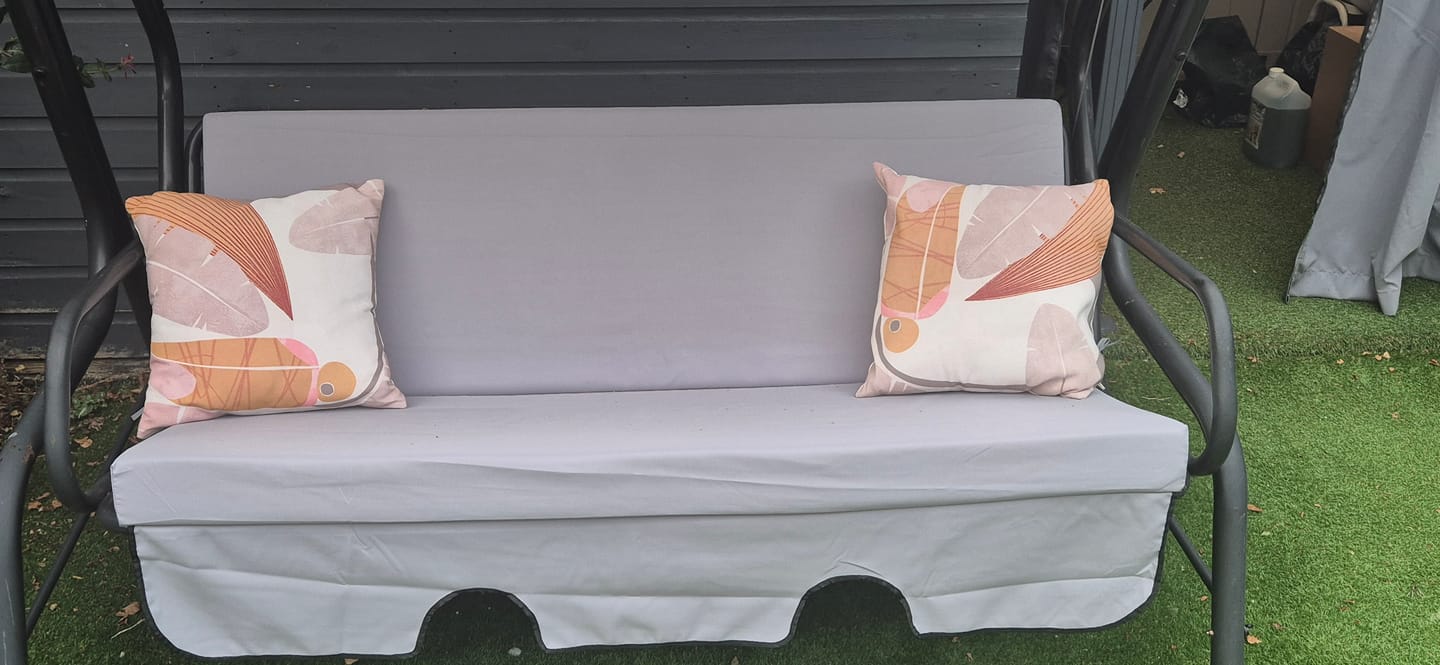 Customer photo review of Water-Resistant Garden Swing Cushions Outdoor Hammock Cushion Pads