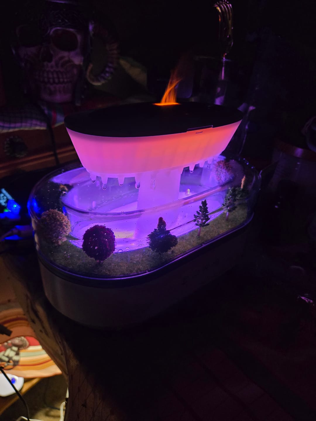 Customer photo review of Raindrop Aroma Diffuser – 7-Color Light & White Noise