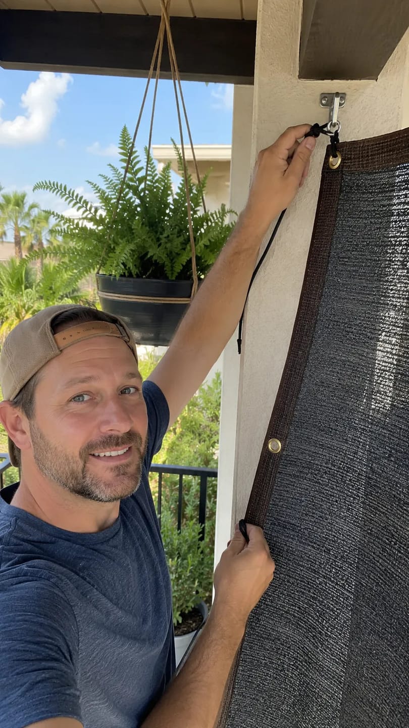 Customer photo review of Zonbescherming Pro – Premium zonbeschermingsnet voor terras & tuin