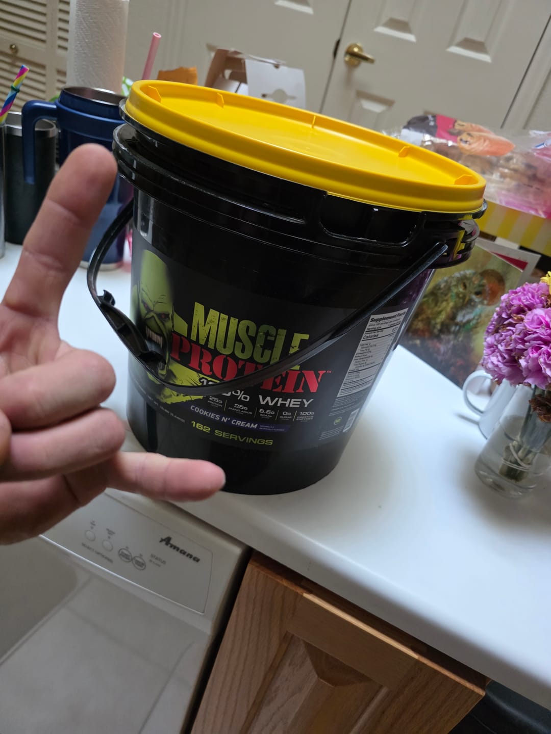 Customer photo review of Whey Protein Powder Bucket