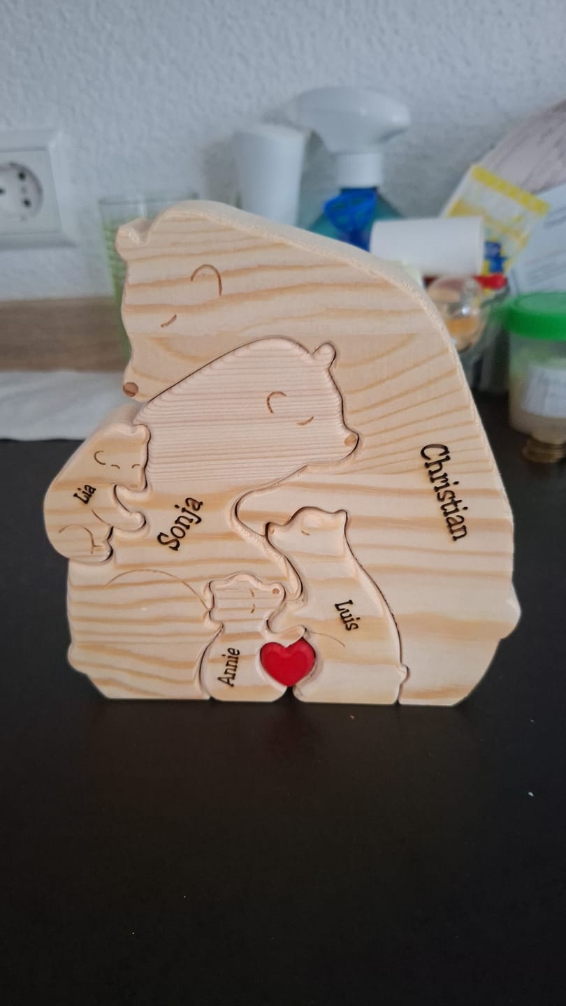 Customer photo review of Bärenfamilie - Süße Personalisierte Holzbären zum Aufstellen für die Familie