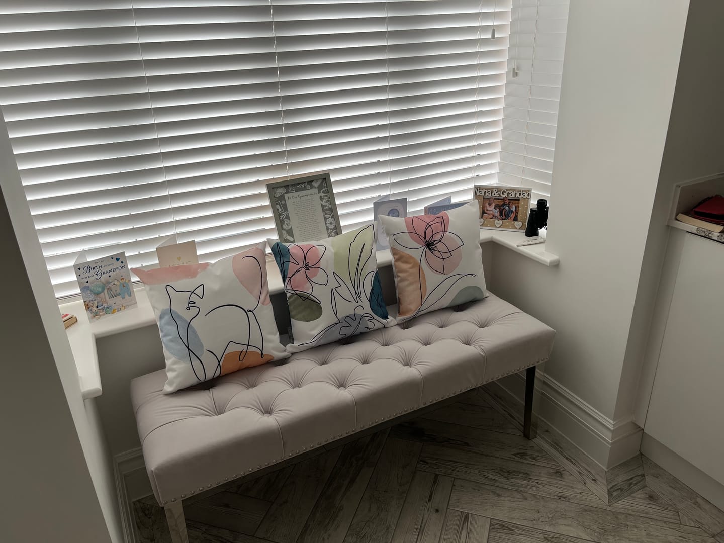 Customer photo review of Outdoor Garden Waterproof Cushion - Abstract Flower & Palms