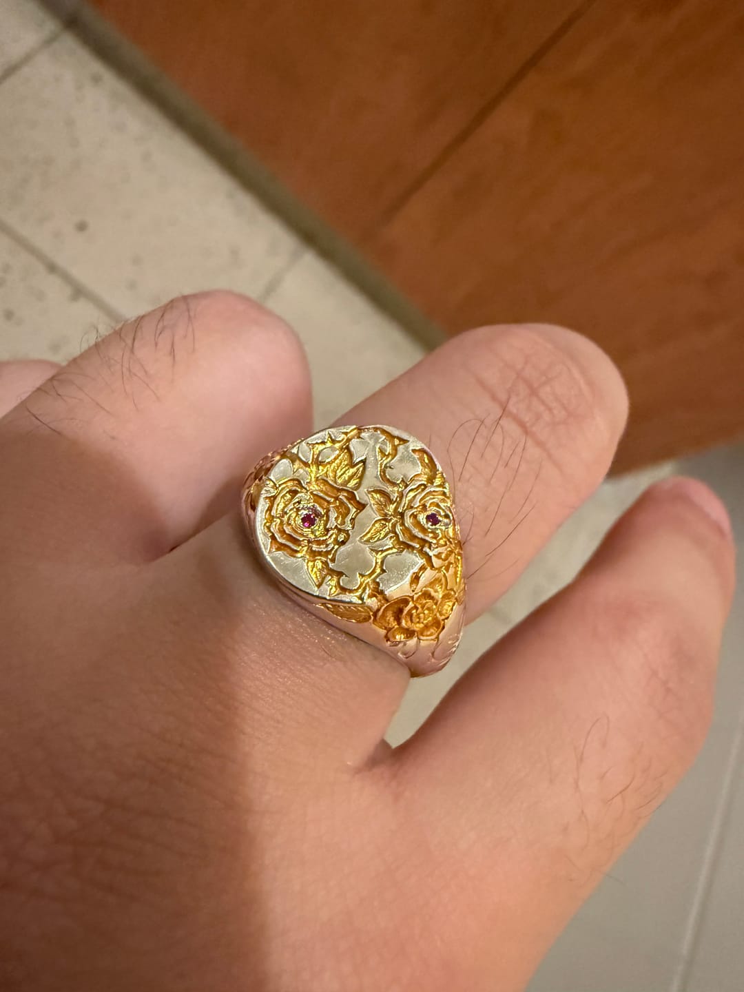 Customer photo review of Ruby & Gold Rose Ring - BRIARHEART