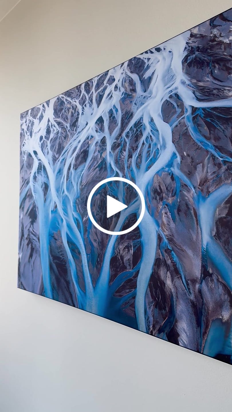 Customer video review of Akustikbild mit Motiv "Gletscherfluss"