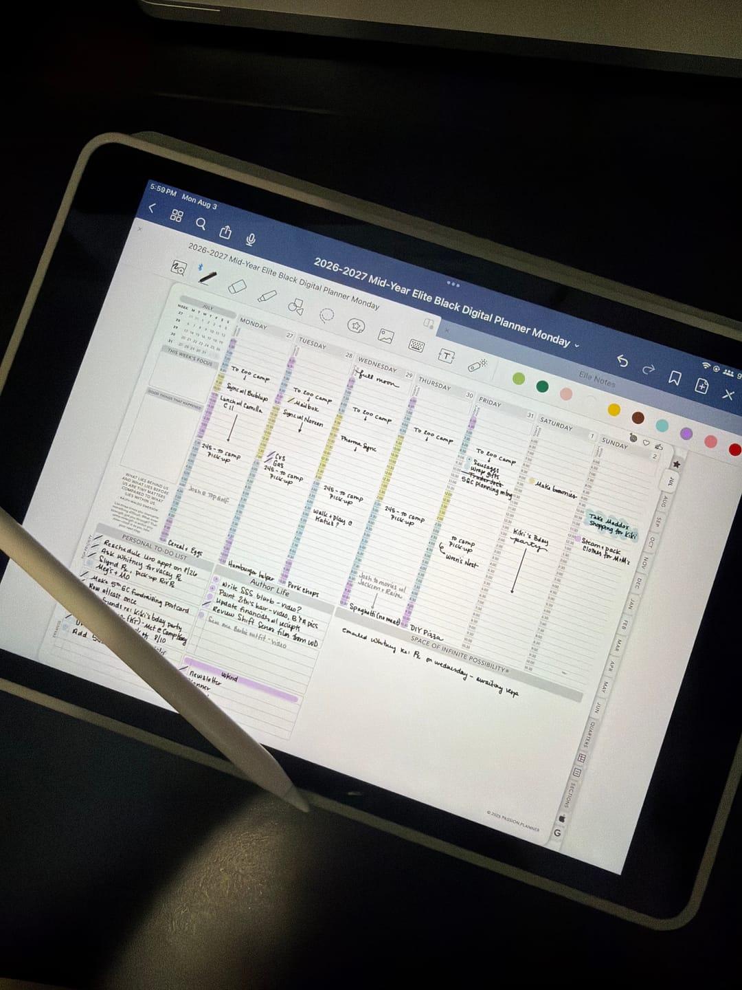Customer photo review of Digital Mid-Year Planner - 2026-2027 Weekly & Daily - Elite Black Bundle