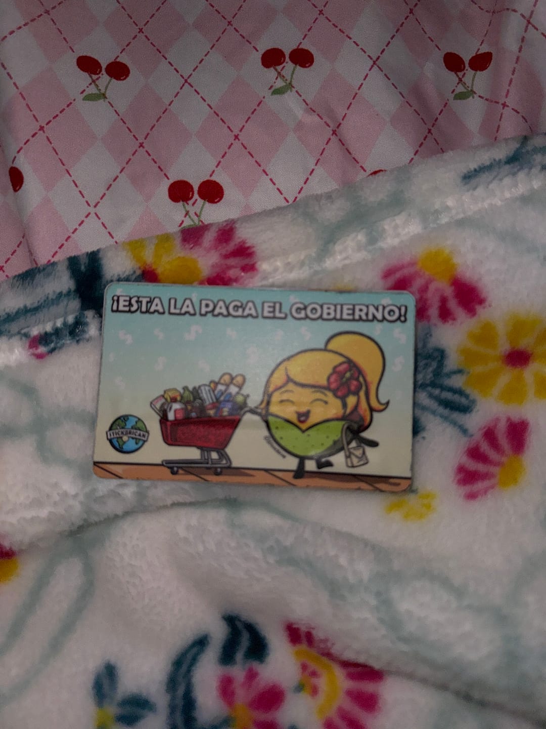 Customer photo review of Esta la paga el Gobierno - Sticker para Tarjeta de Crédito