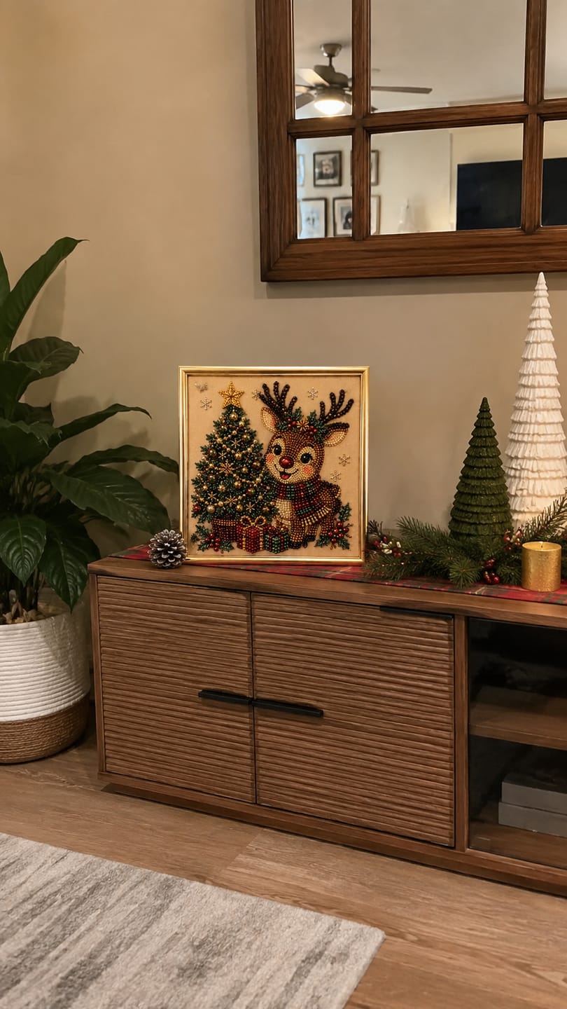 Customer photo review of Relaxing & Beginner-Friendly - DIY Christmas Pearl Diamond Painting Art Kit