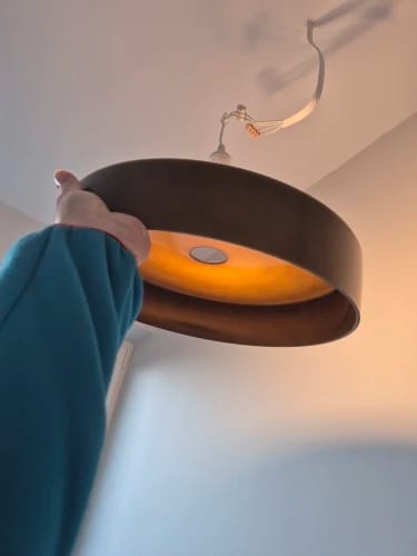 Customer photo review of Circular Ceiling Light Glass Shade And 12-Inch Flush Mount