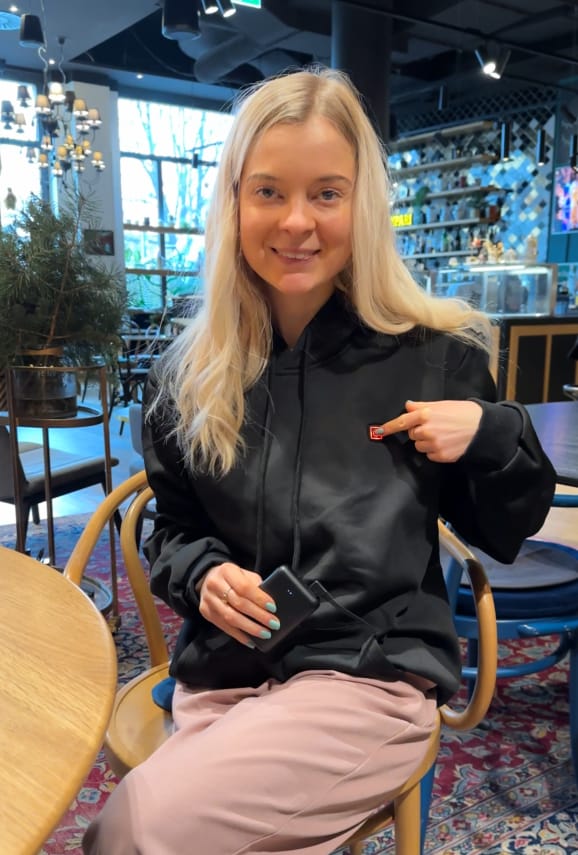 Customer photo review of Heatable Hoodie