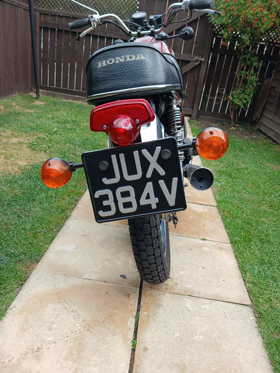 Customer photo review of Classic Metal Pressed Motorcycle Number Plate - 9 x 7 Inches