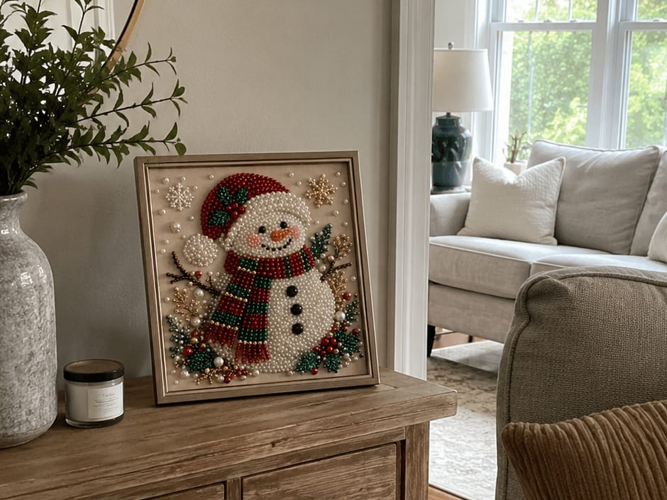 Customer photo review of Relaxing & Beginner-Friendly - DIY Christmas Pearl Diamond Painting Art Kit