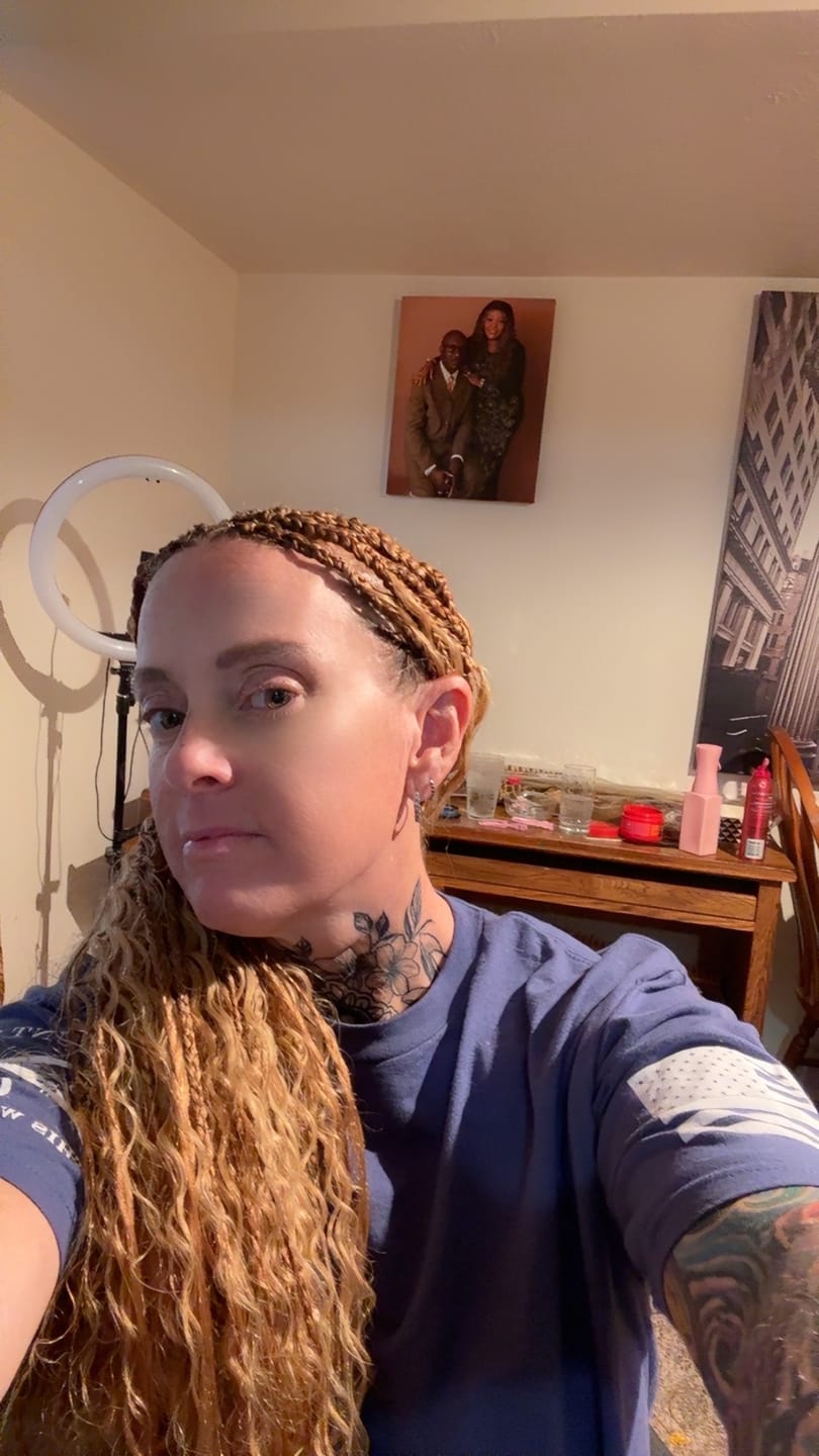 Customer photo review of #27 Honey Blonde Deep Wave Human Crochet Hair