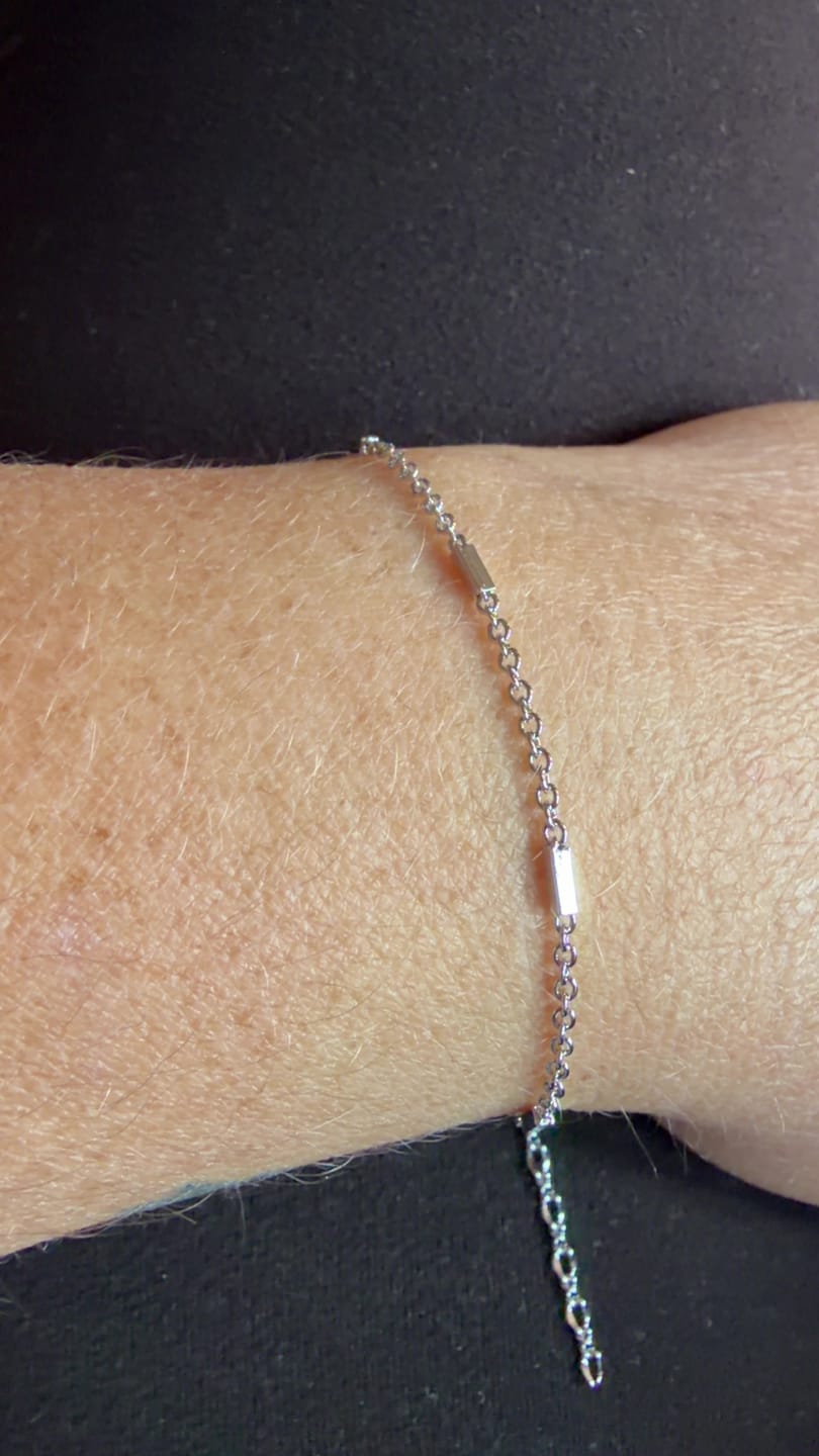 Customer photo review of Marlee 18k White Gold Plated Stacking Bracelet Chain
