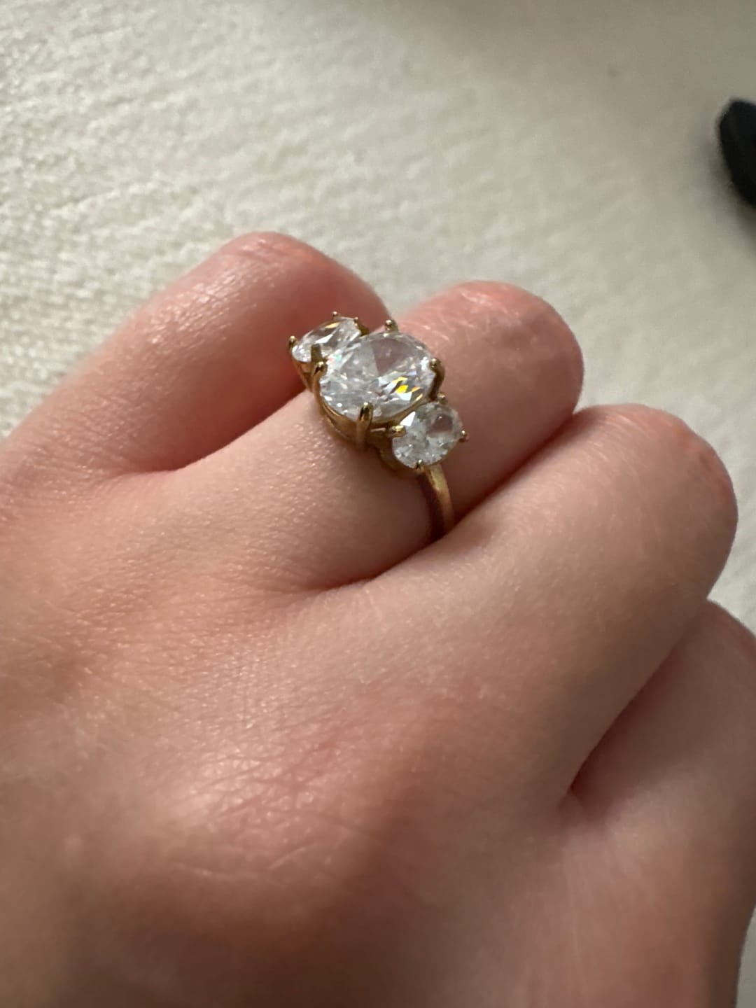 Customer photo review of Oval Triology Diamond-Inspired Ring 2ct