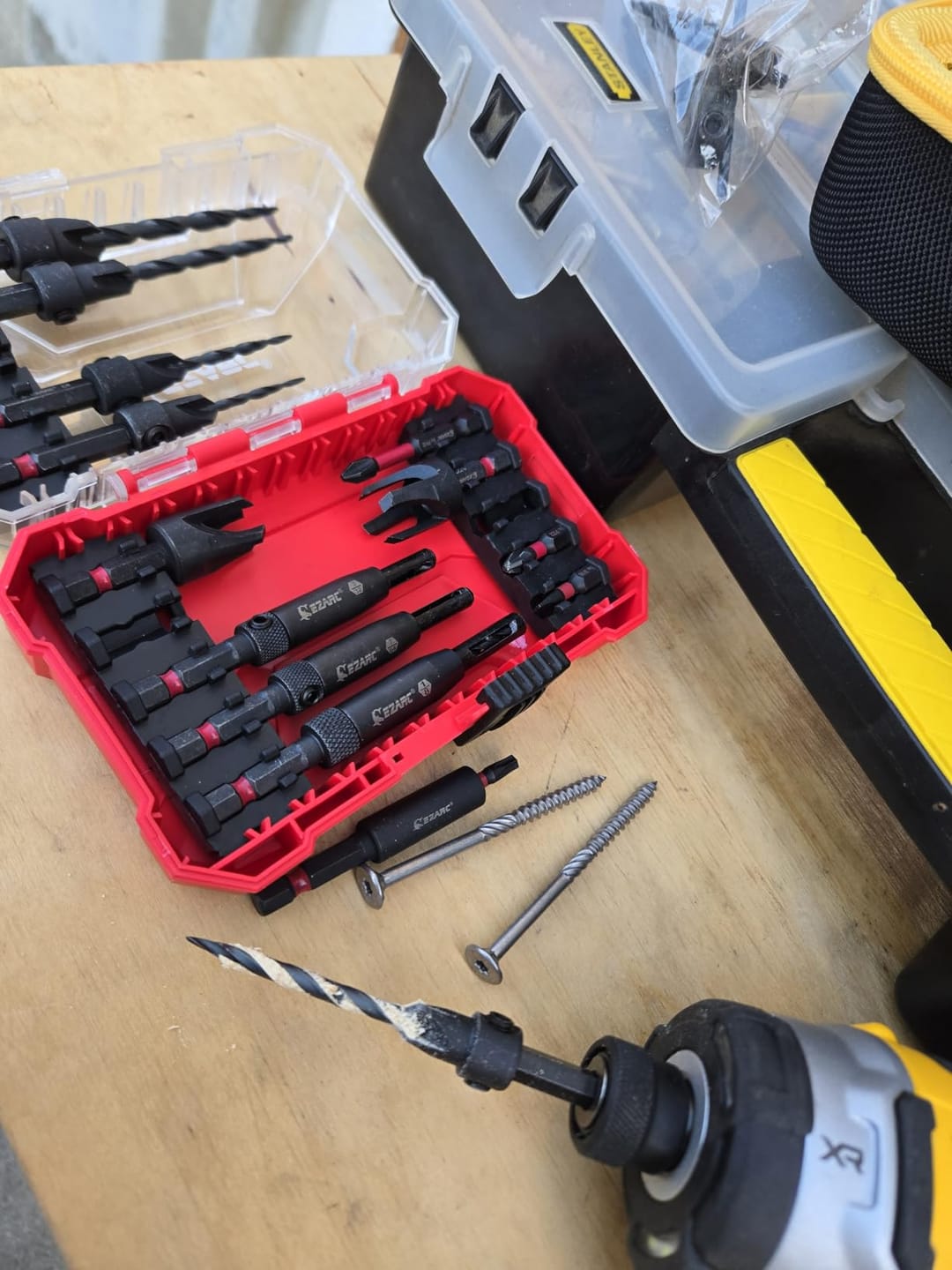 Customer photo review of EZARC 22PCS Countersink Drill Bit & Wood Plug Cutter Set (1/4" Hex Shank)