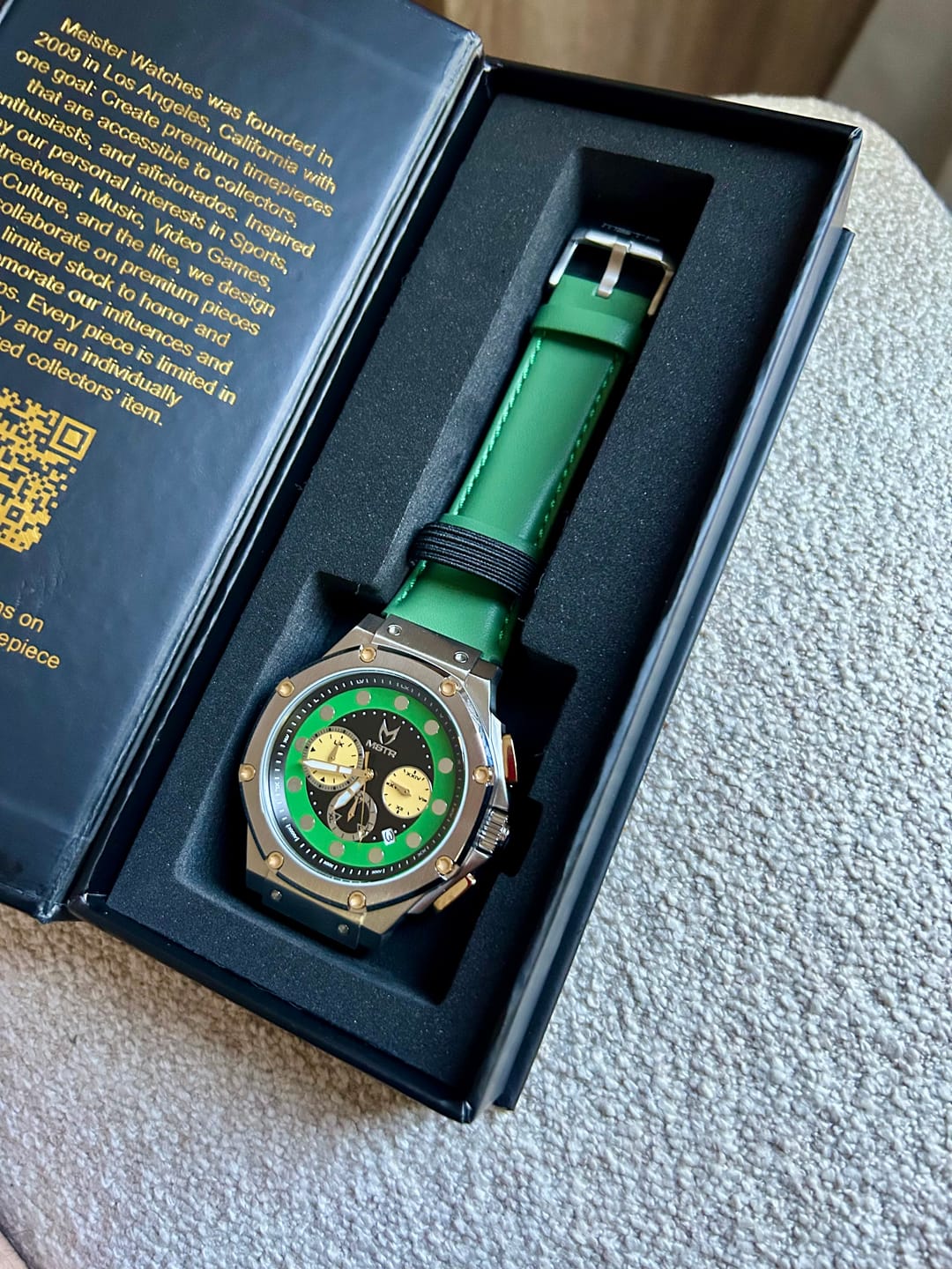 Customer photo review of AM1055SS - AMBASSADOR SILVER / DOOM GREEN WATCH