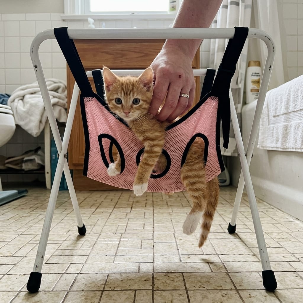 Customer photo review of Pawrelia™ Grooming Hammock Stand