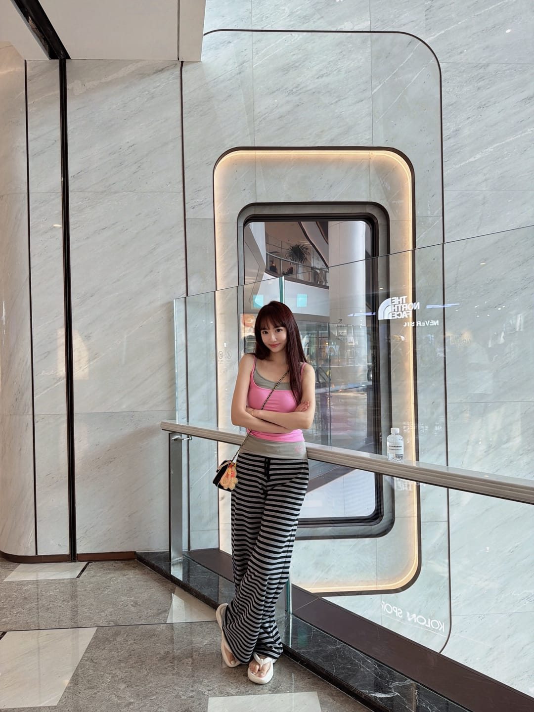Customer photo review of IAMXIAA Layered Camisole & Striped Wide-Leg Pants Set