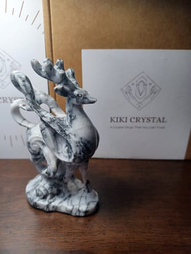 Customer photo review of Natural Crystal Divine Deer Carving