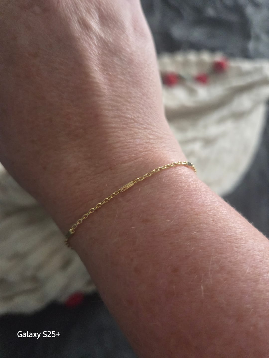Customer photo review of Marlee 18k White Gold Plated Stacking Bracelet Chain