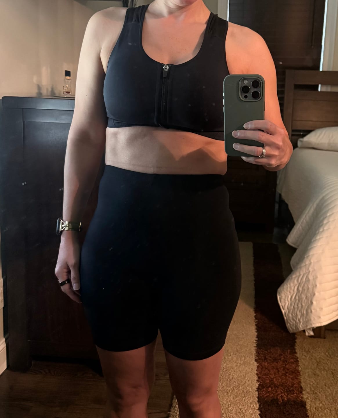 Customer photo review of AlignMe Zipper Posture Sports Bra For Women