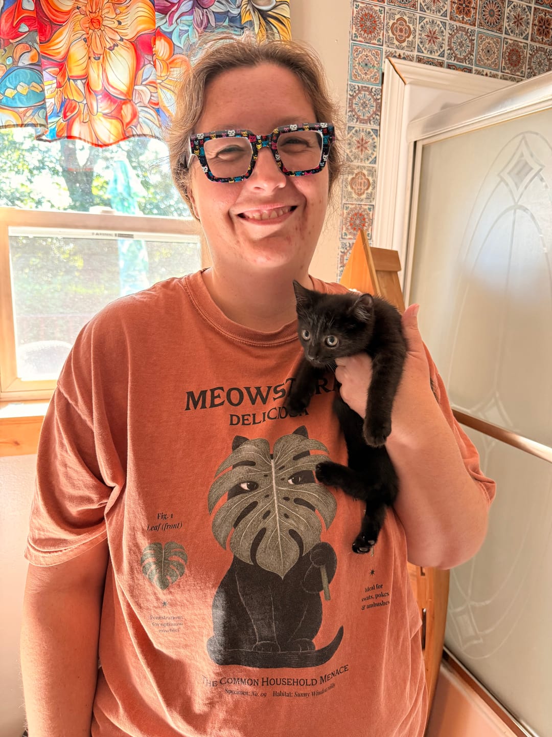 Customer photo review of Meowstera T-Shirt