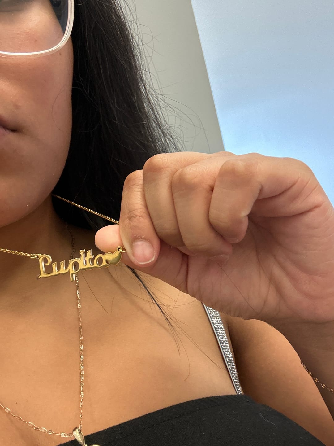Customer photo review of Name Heart Necklace