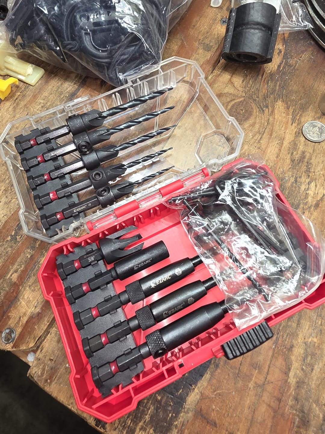 Customer photo review of EZARC 22PCS Countersink Drill Bit & Wood Plug Cutter Set (1/4" Hex Shank)