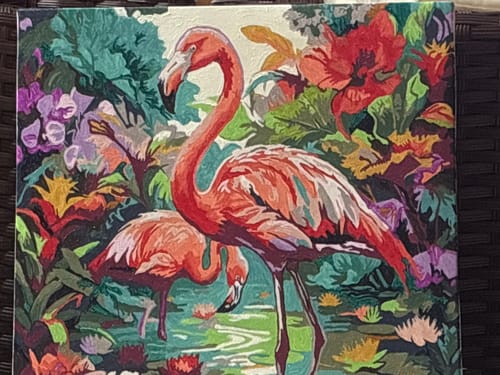 Customer photo review of Blush Garden Flamingos