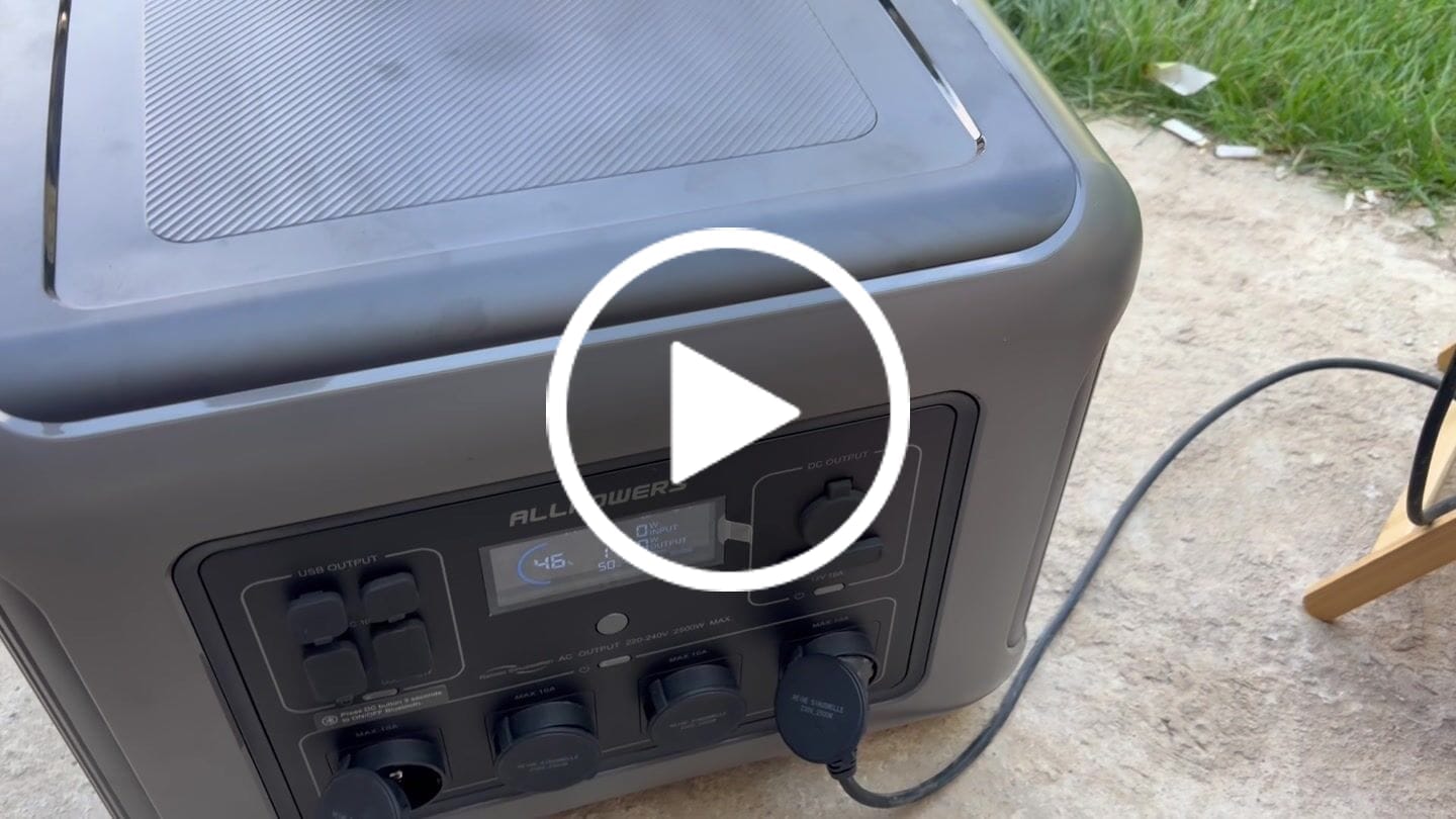 Customer video review of ALLPOWERS R2500 V2 Portable Power Station 2500W 1920Wh LiFeP04 Battery