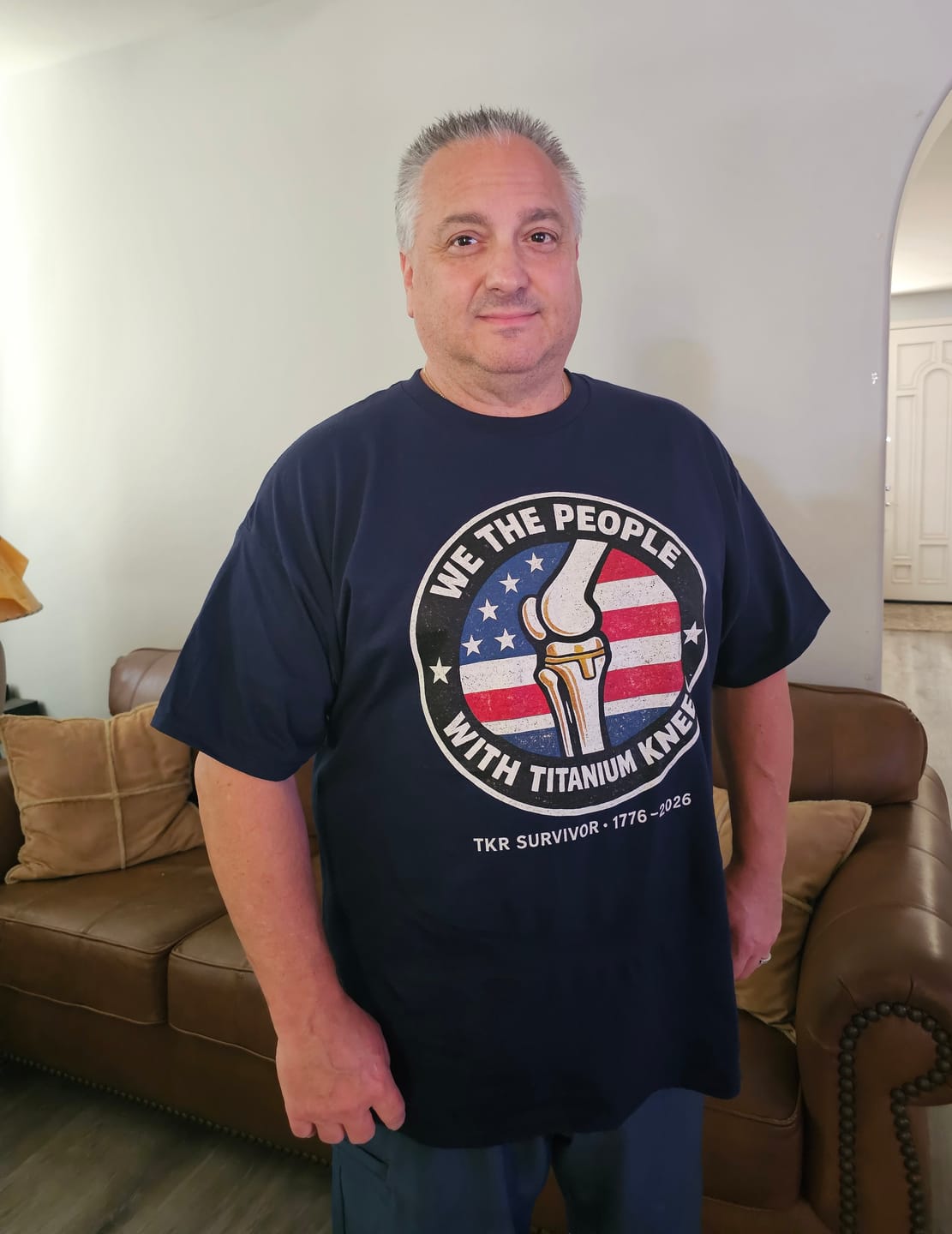 Customer photo review of We The People With Titanium Knees Shirt