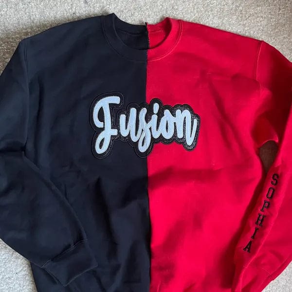 Customer photo review of Custom Glitter Team Mascot Two Tone Embroidered Sweatshirt For Game Day | Gifts for Sports Mom