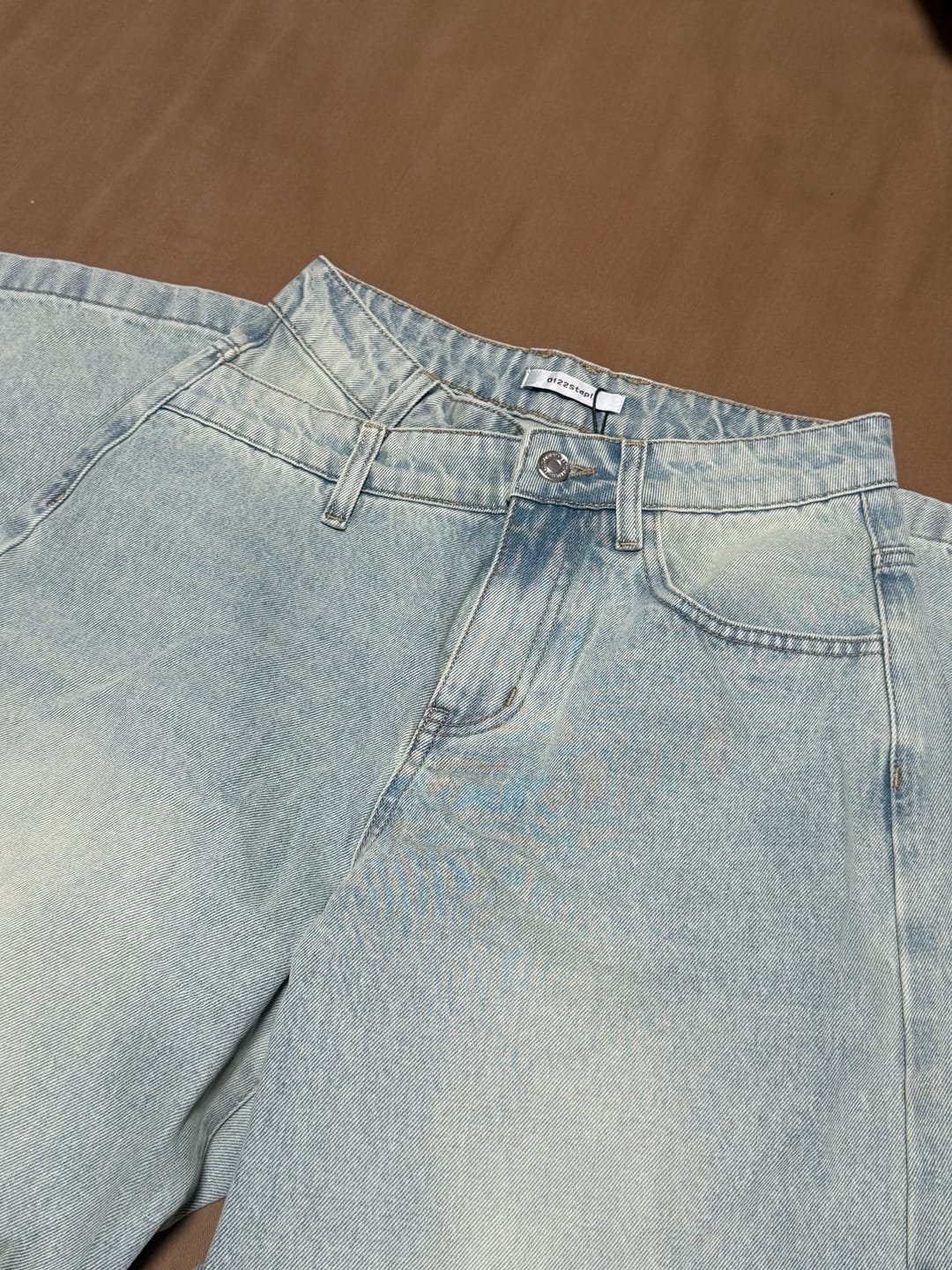 Customer photo review of 0122stepll Relaxed Wide-Leg Denim Trousers