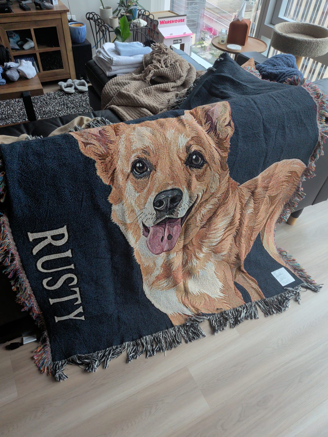 Customer photo review of Custom Heirloom Pet Throw Blanket