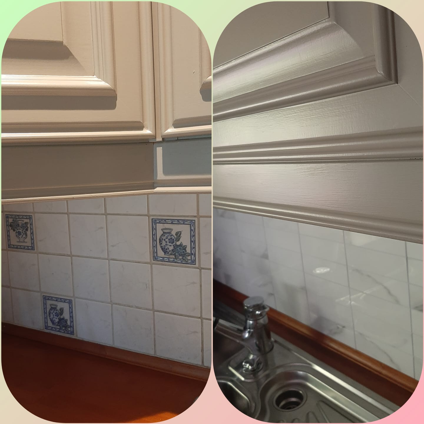 Customer photo review of Amalie hvit selvklebende veggfliser