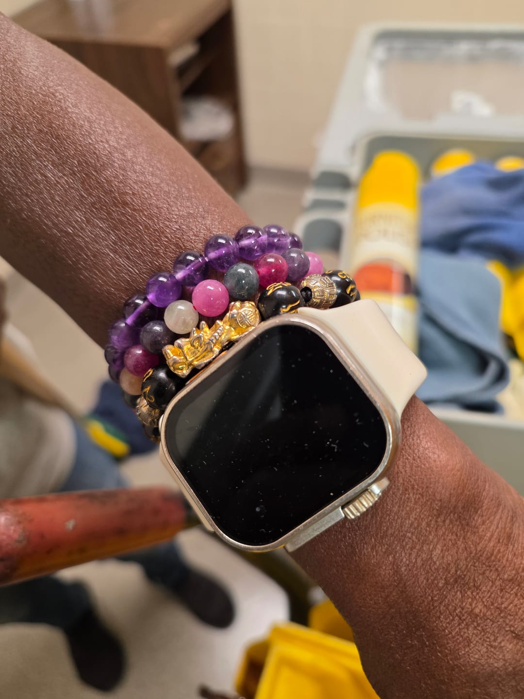 Customer photo review of Natural Multicolor Tourmaline Bracelet – Genuine Brazilian Gemstone Jewelry for Balance & Style