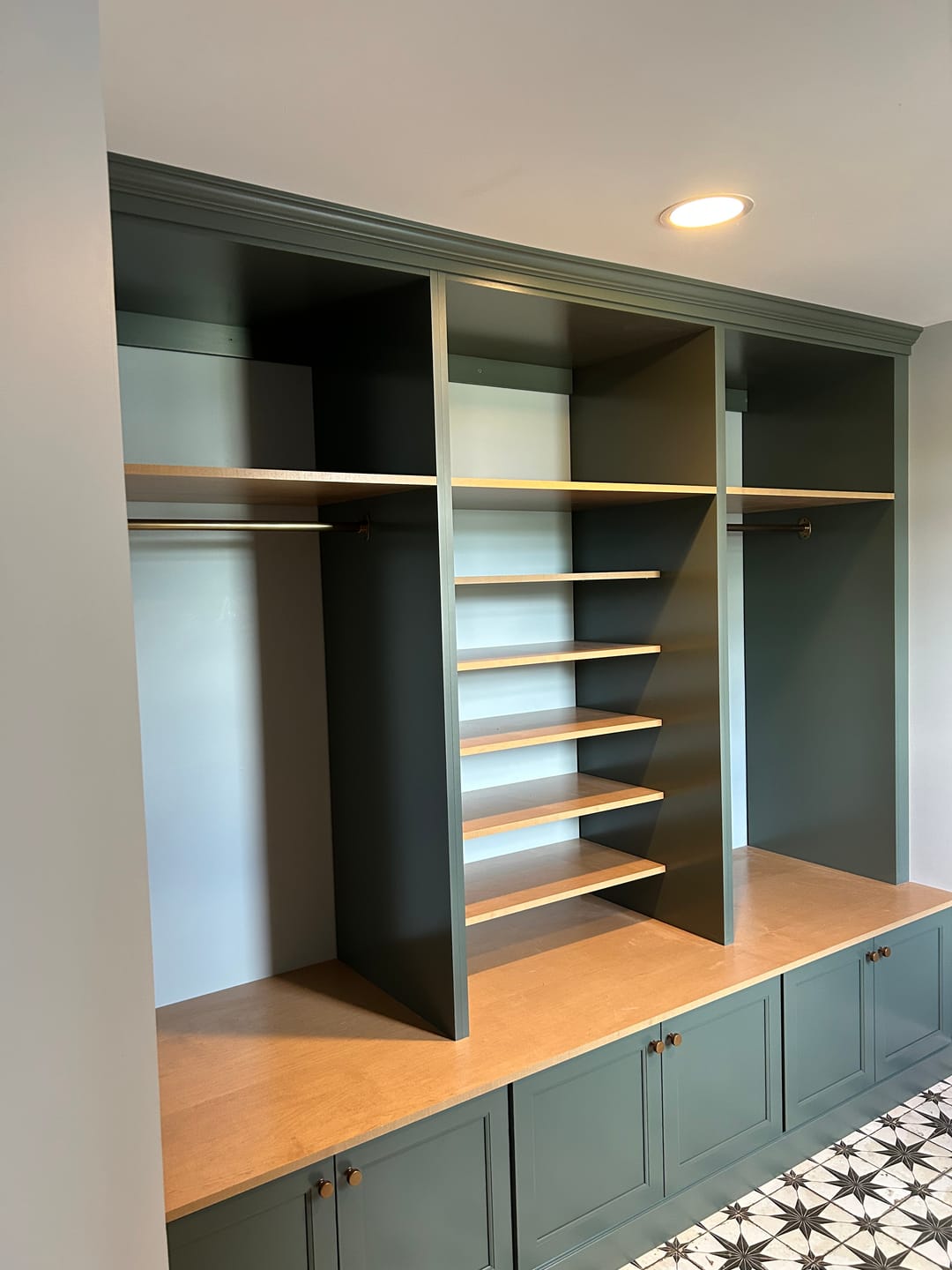 Customer photo review of Closet Rod – Antique Brass