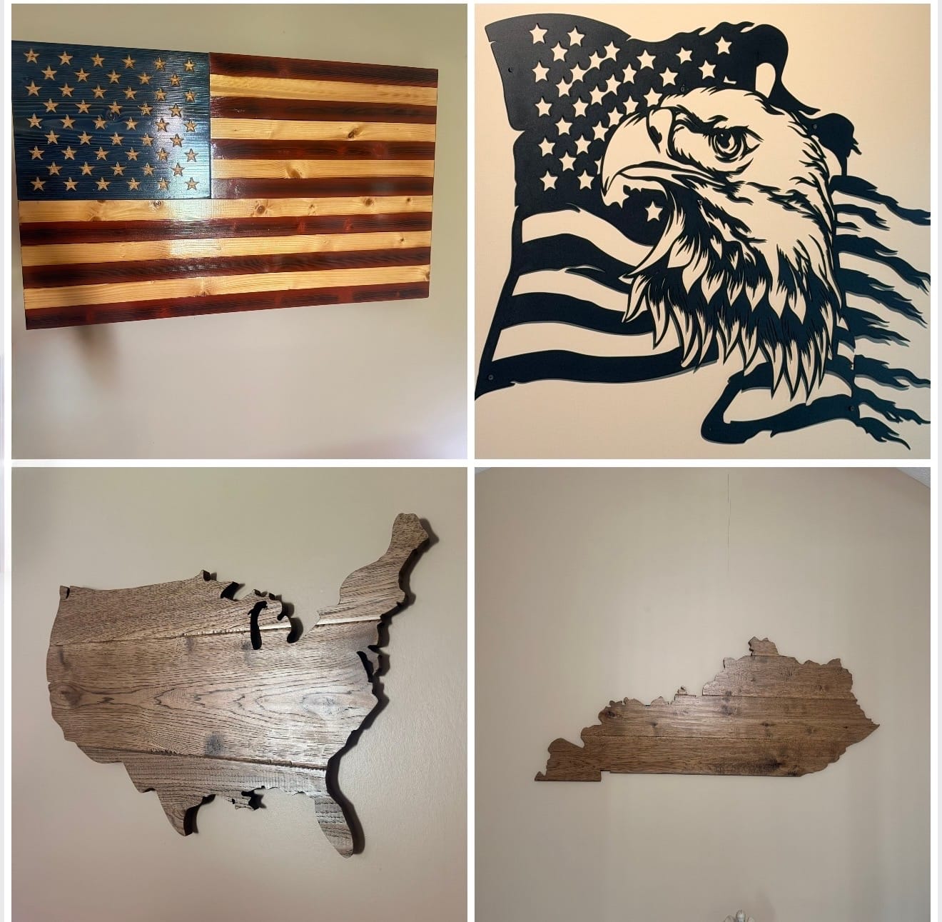 Customer photo review of American Eagle Flag Metal Wall Art