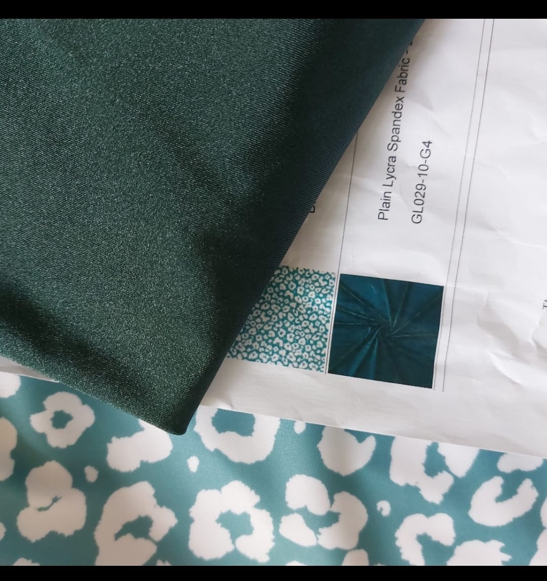 Customer photo review of Green Leopard Swimwear Jersey Fabric