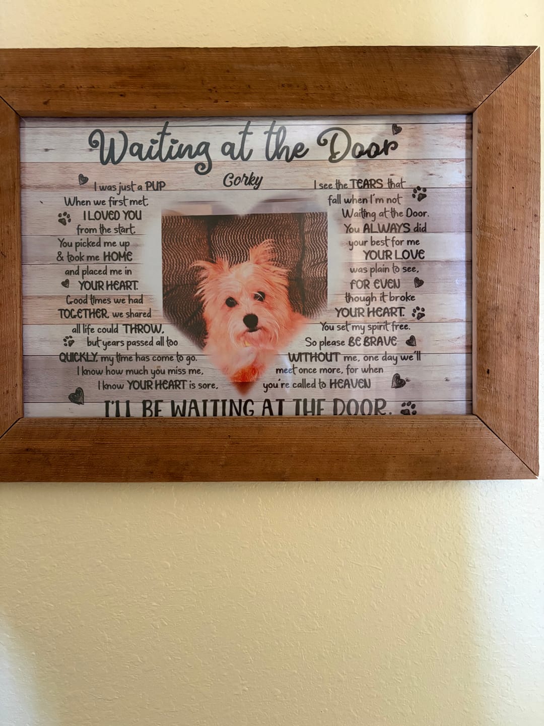 Customer photo review of Customized Pet Memorial Canvas Prints, Pet Bereavement Gifts, Multiple Poem Personalized Poster