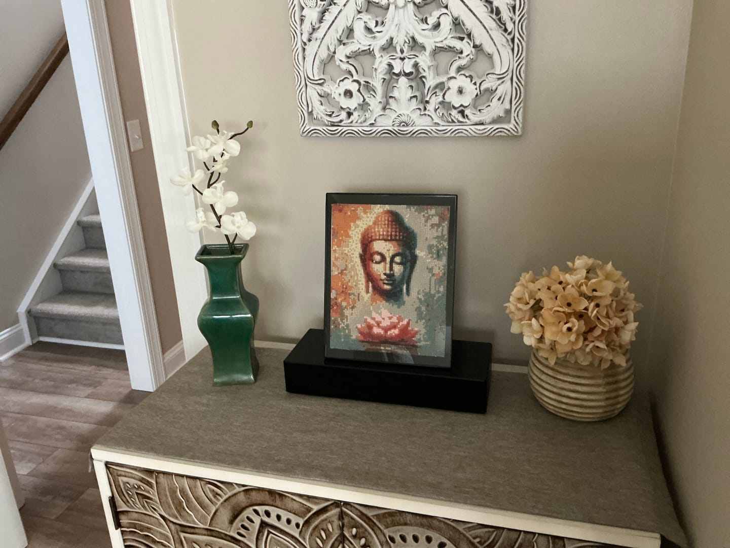 Customer photo review of Diamond Painting - Buddha and Pink Lotus
