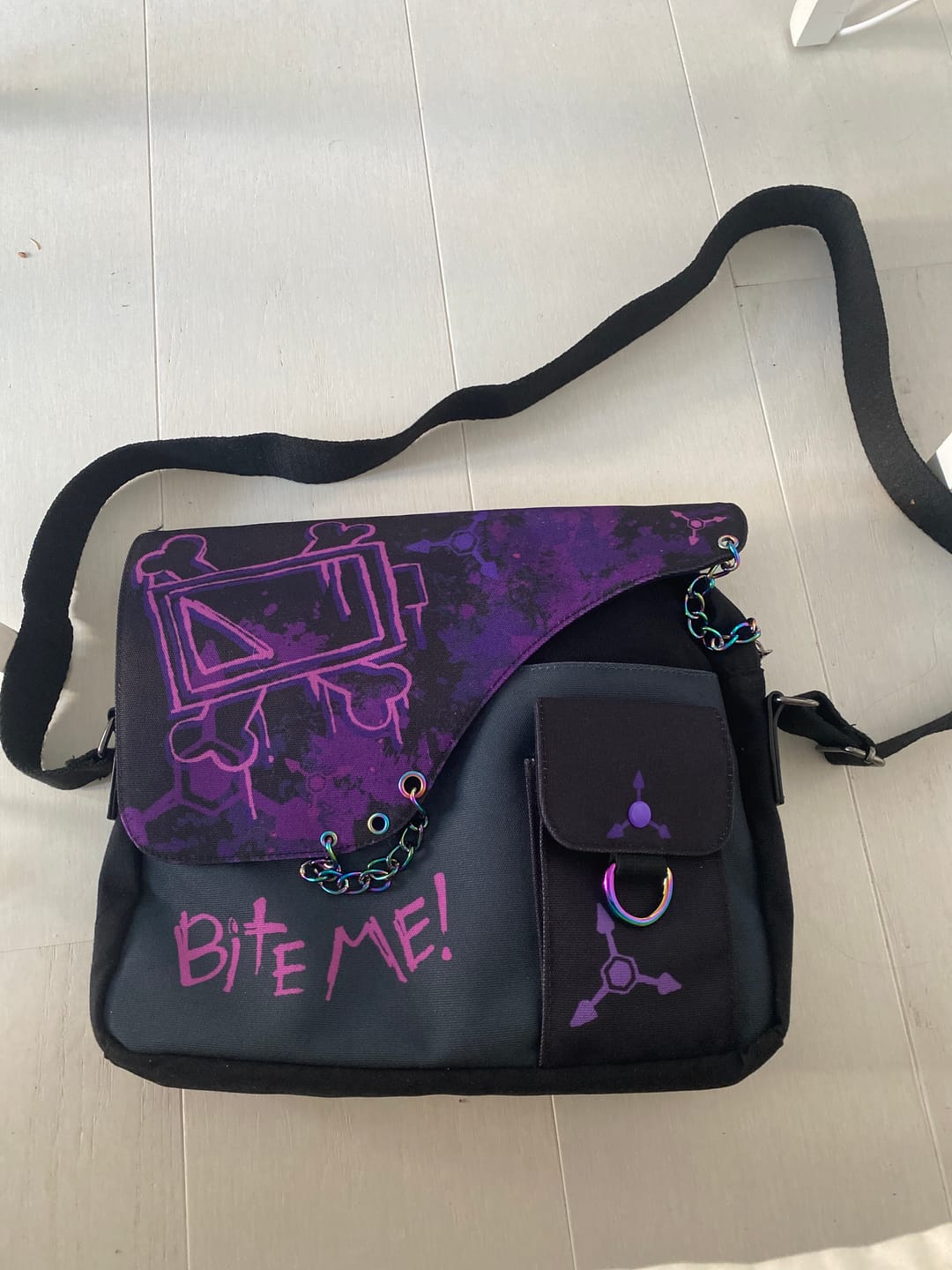 Customer photo review of Murder Drones Laptop Bag