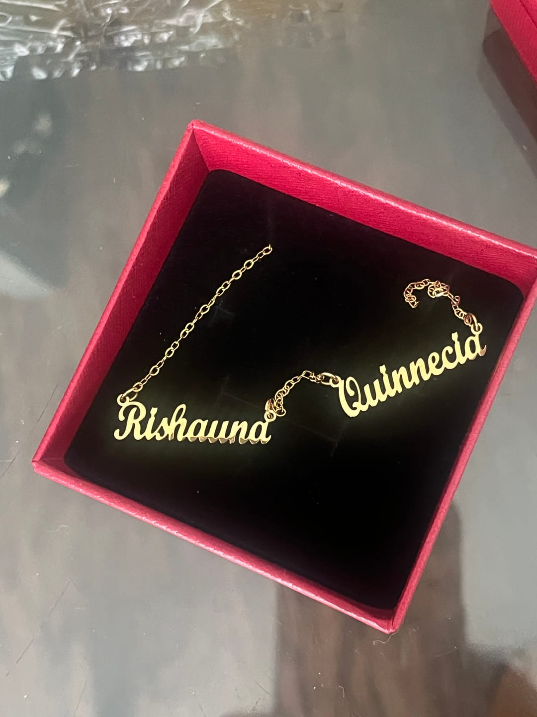 Customer photo review of The Custom Signature Name Necklace