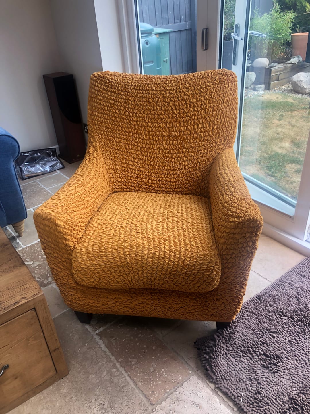 Customer photo review of Arm Chair Cover - Mango, Microfibra