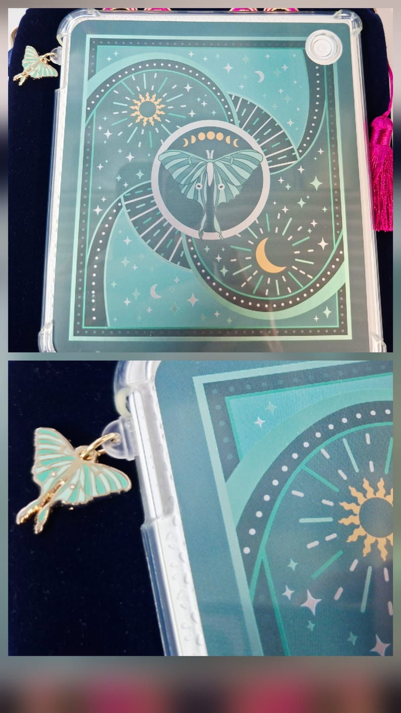 Customer photo review of Luna Moth eReader Sticker Insert