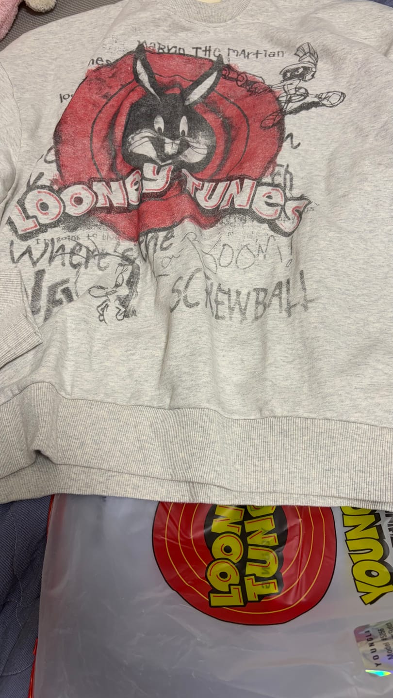 Customer photo review of 5256 - Looney Tunes Graffiti Crewnecks